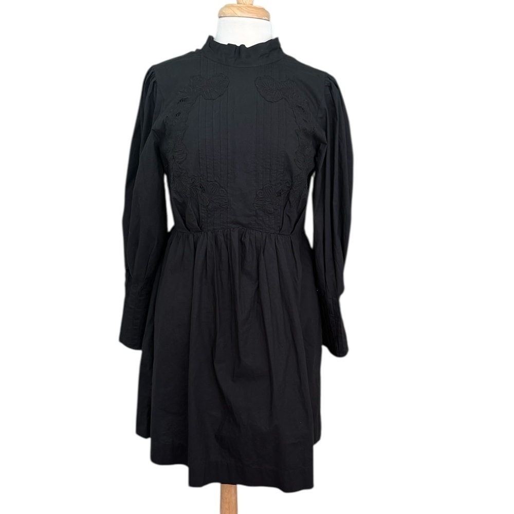 Happy x Nature Elegant Black Floral Pecaboo Back  Size Dress Medium - Picture 10 of 11